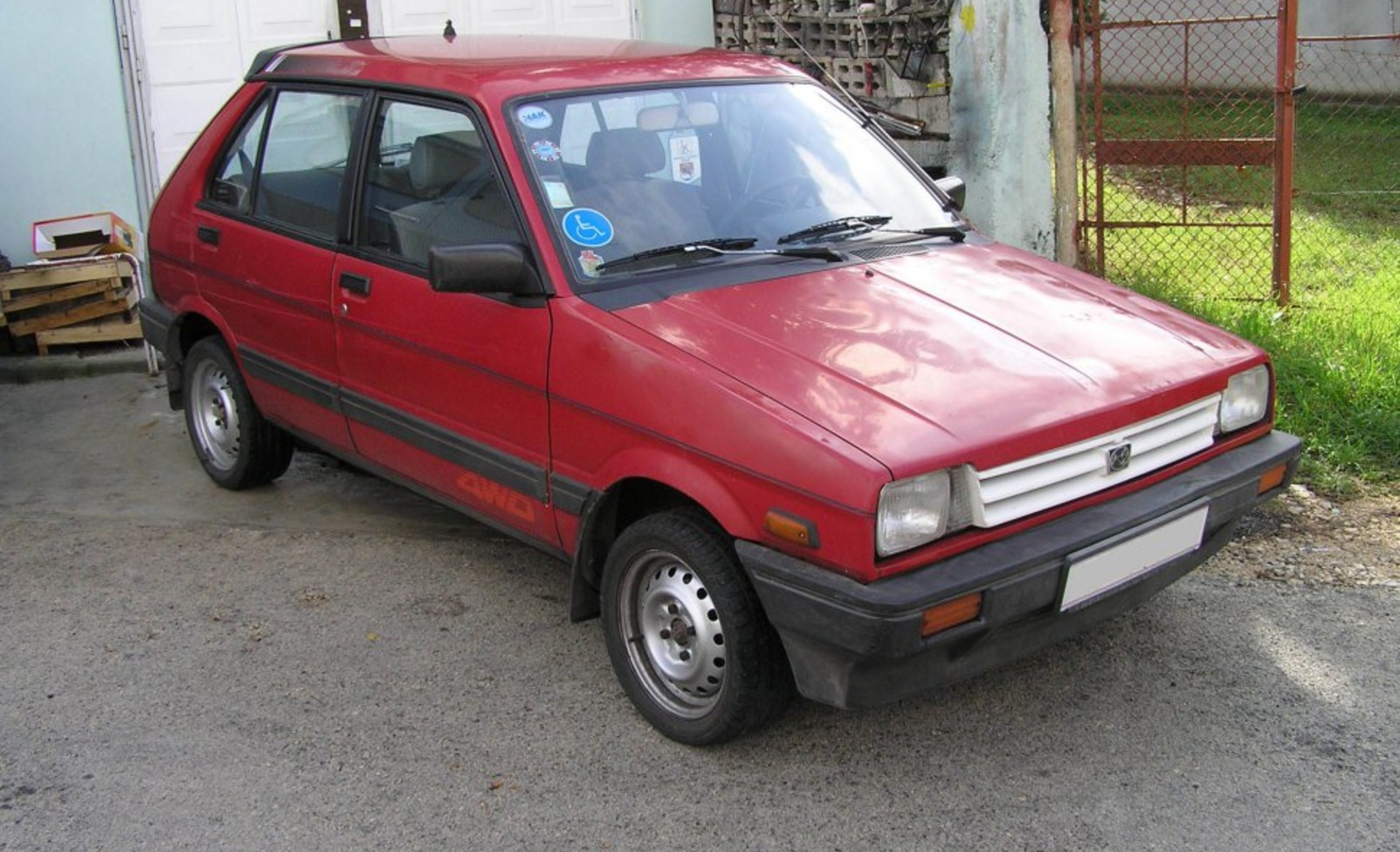 Subaru Justy I (KAD) 1000 4WD (KAD-A) (5 dr) (55 Hp) 1983, 1984, 1985, 1986, 1987, 1988, 1989 